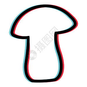 具有两个多层的魔法蘑菇的符号致幻蘑菇的矢量标志魔术立体效果图片