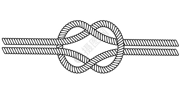 绳索双海结矢量双绳结花边概念绑定与紧密关系图片
