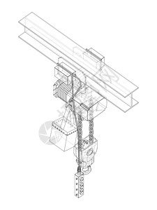 绞车或起重机械概念大纲 韦克托工具等距重量绞盘自动化工业帮手起重机工程货物图片