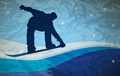 单板滑雪下坡冻结木板插图乐趣男人栅栏天空季节旅行图片