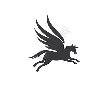 飞马标志模板速度身份自由力量标识动物野马马术奢华神话图片