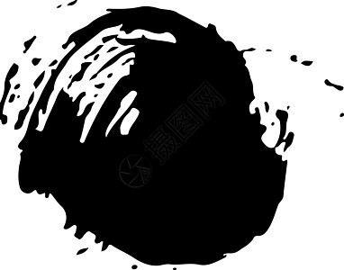 圆形矢量抽象圆 Grunge 画笔手绘纹理在黑色素描简单图案隔离在白色背景 Grange 涂鸦 Shap风格刷子艺术装饰墙纸绘画图片
