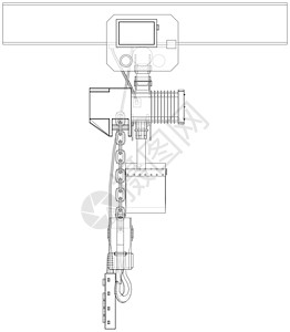 绞车或起重机械概念大纲 韦克托卡车草图工作电气重量修理字法工厂高架建筑图片