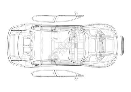 汽车正侧面插图蓝图高清图片