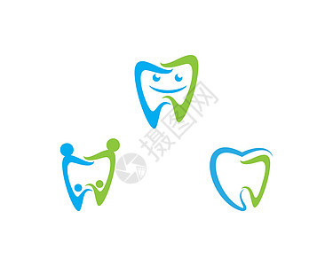 牙科标志模板医生美白牙齿微笑牙医绿色卫生白色商业医疗图片