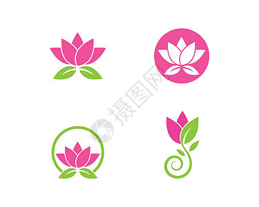 花卉设计标志模板瑜伽酒店商业冥想插图百合女士标识按摩精品背景图片