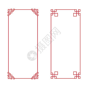 中国边境矢量图文化卡片角落插图边框框架新年金子庆典古董图片