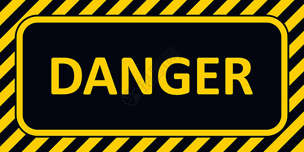 带有条纹框水平徽章文本危险黄色和黑色颜色的警告标志横幅危险边界插图框架墙纸力量实验室化学品安全放射性金属图片