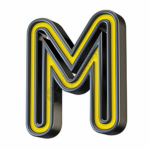 黄色黑色轮廓字体字母 M 3图片