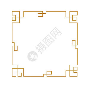 中国边境矢量图文化插图框架庆典金子古董角落卡片新年艺术图片