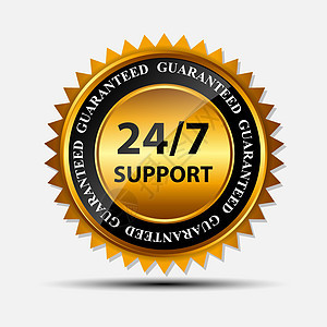 矢量 247 支持黄金 signlabel 模板标签保修优势金子奖章邮票顾客零售服务证书图片