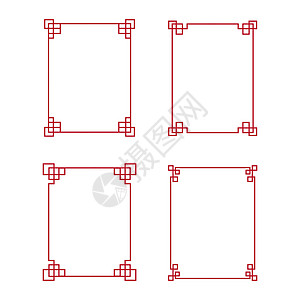 中国边境矢量图金子角落插图框架卡片新年边框装饰品文化艺术图片