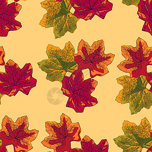 秋天的树叶无缝模式 秋天的背景纹理图片