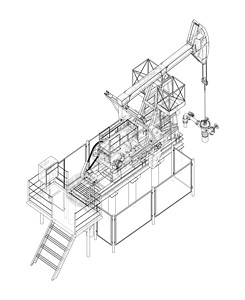 石油开采的工业设备 韦克托钻机汽油化石勘探井口机器工程燃料钻孔蓝图图片