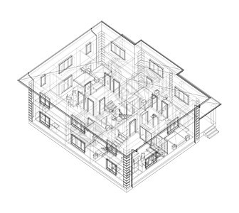 住宅建筑技术图纸 韦克托房子项目建筑学绘画网格公寓工程师工作原理图住房图片