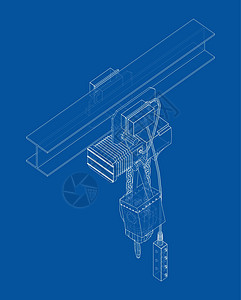 绞车或起重机械概念大纲 韦克托绘画字法货物重量制造业修理乐器草图电气自动化图片