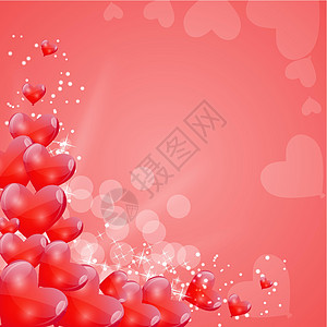 情人节卡片与心形气球矢量它制作图案插图绘画盒子创造力红色艺术礼物传单项目空白图片