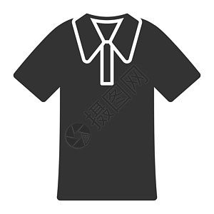 Polo 衫图标设计字形样式服装白色裙子黑色衣服男人衬衫插图衣领空白图片