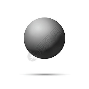 玻璃黑球或珍贵珍珠 在白色背景上突出显示的光滑逼真的 ball3D 抽象矢量插图 带阴影的大金属泡泡气泡网络球体反射玻璃球塑料水图片