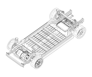 带电池的电动汽车底盘 韦克托力量绘画技术驾驶环境马达车辆发动机运输收费图片