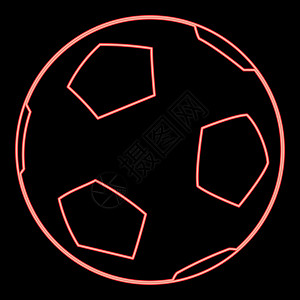 霓虹足球球红色矢量插图平面样式 imag图片