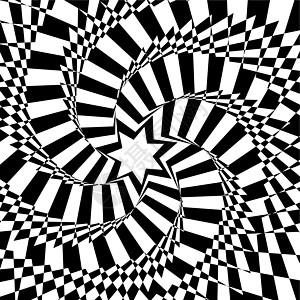 黑白催眠背景 矢量插图马赛克织物圆圈白色魔法墙纸漩涡黑色钻石纺织品图片