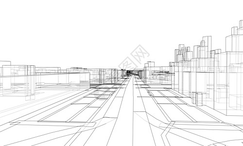 矢量线建筑物和城市 roadstown 设计运输基础设施立交桥摩天大楼景观旅行绘画艺术电路蓝图图片