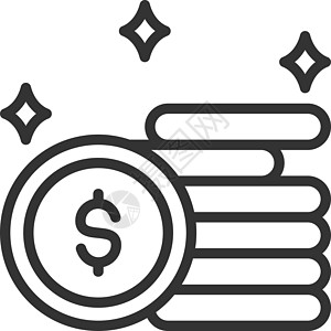 硬币图标设计大纲样式卡片投资插图金子信用贷款现金网络财富交换图片