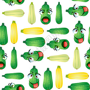 可爱的无缝图案与卡通 emoji 蔬菜插图乐趣贴纸网络舌头饮食艺术表情心情微笑图片