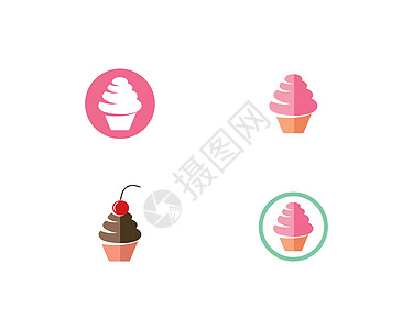 蛋糕标志 vecto生日餐厅插图糖果食物浆果婚礼派对卡片商业图片
