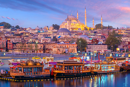 土耳其伊斯坦布尔市郊城市风景旅行日落博物馆教会历史性火鸡吸引力蓝色文化宗教图片