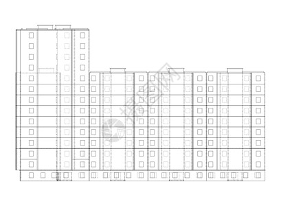 矢量多层住宅建筑字法印刷办公室技术项目建筑师草图工程原理图设计师图片