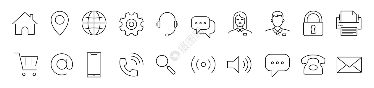 名片图标插图商业网络卡片地球手机电子邮件地址邮件电话图片