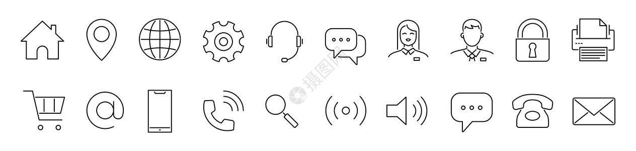 名片图标插图商业网络卡片地球手机电子邮件地址邮件电话图片