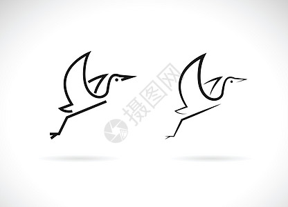 白色背景下白鹭设计的矢量 鸟类标志或图标 简单的可编辑分层矢量图 野生动物标识卡通片航班翅膀荒野动物群插图绘画国家起重机图片