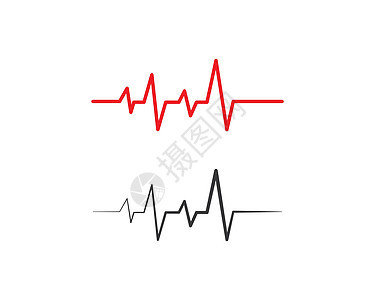 脉冲线图 vecto频率医院速度韵律心脏插图医疗药品有氧运动红色背景图片