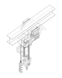 绞车或起重机械概念大纲 韦克托工业工作乐器工具字法绘画制造业货物修理自动化图片