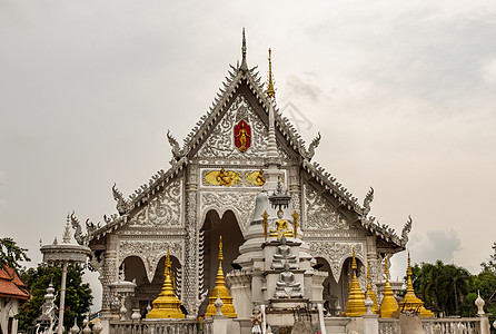 华清莱的美丽 蓝邦区的坦普尔清莱装饰风格旅游基调旅行地标历史性城市建筑白色图片