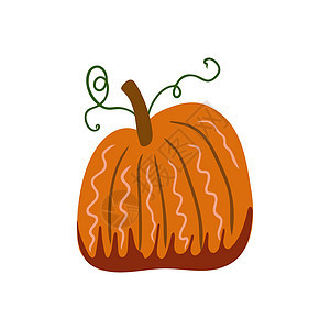 在温暖的颜色的秋天设计与南瓜 秋季的矢量设计手绘蔬菜海报卡通片卡片横幅丰收插图庆典季节图片