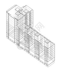 矢量多层住宅建筑草图公寓建筑师办公室建筑学印刷蓝图设计师技术住房图片