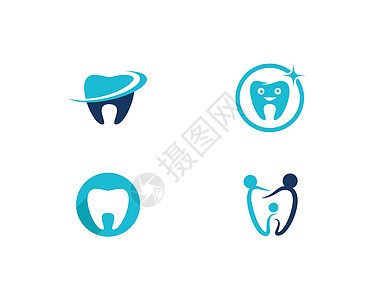 牙科标志模板微笑牙齿白色药品卫生徽标医生诊所插图美白图片