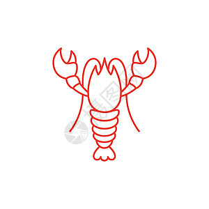 它制作图案虾矢量图标餐厅美味贝类食物海洋海鲜橙子海虾美食插图图片