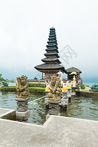 布拉坦湖水寺天空建筑学异国上帝宗教石头旅游热带建筑风景图片