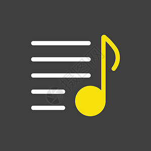音乐播放列表矢量图标 音符和 lis互联网音乐笔记网络歌曲玩家插图标识技术黑色图片
