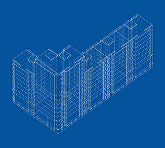 矢量多层住宅建筑工程插图字法建筑师绘画建筑学住房等距草图公寓图片