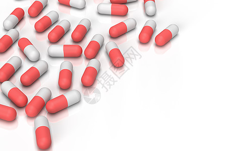 白色表面的药片 有供您参考的空间帮助剂量药剂愈合胶囊医院化学科学药品制药图片