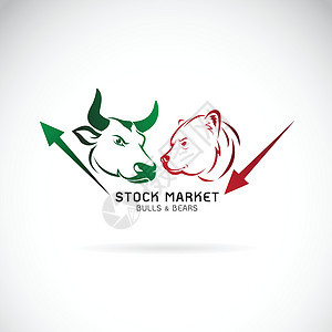 股票市场趋势的牛市和熊市符号的向量 增长和下降的市场 简单的可编辑分层矢量图 野生动物图片