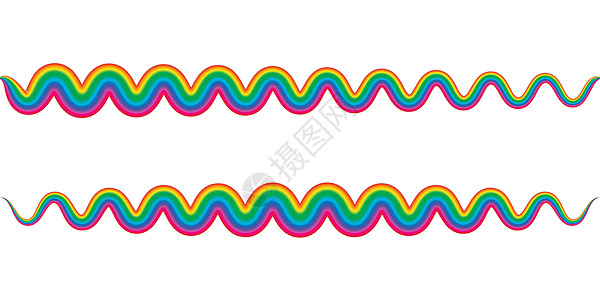 彩虹之字形蛇波波浪弹簧符号矢量彩虹标志 sprin优胜者箭头墙纸坡度波状包装打印脉冲波浪状水平图片