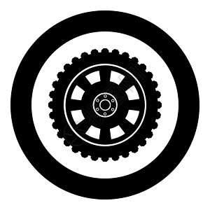 汽车车轮轮胎图标圆圈黑色矢量插图实心轮廓样式 imag橡皮运输服务圆形维修车辆轮缘机械图片