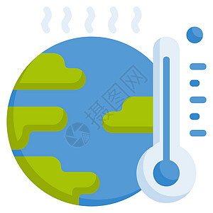全球变暖图标设计平面颜色样式图片